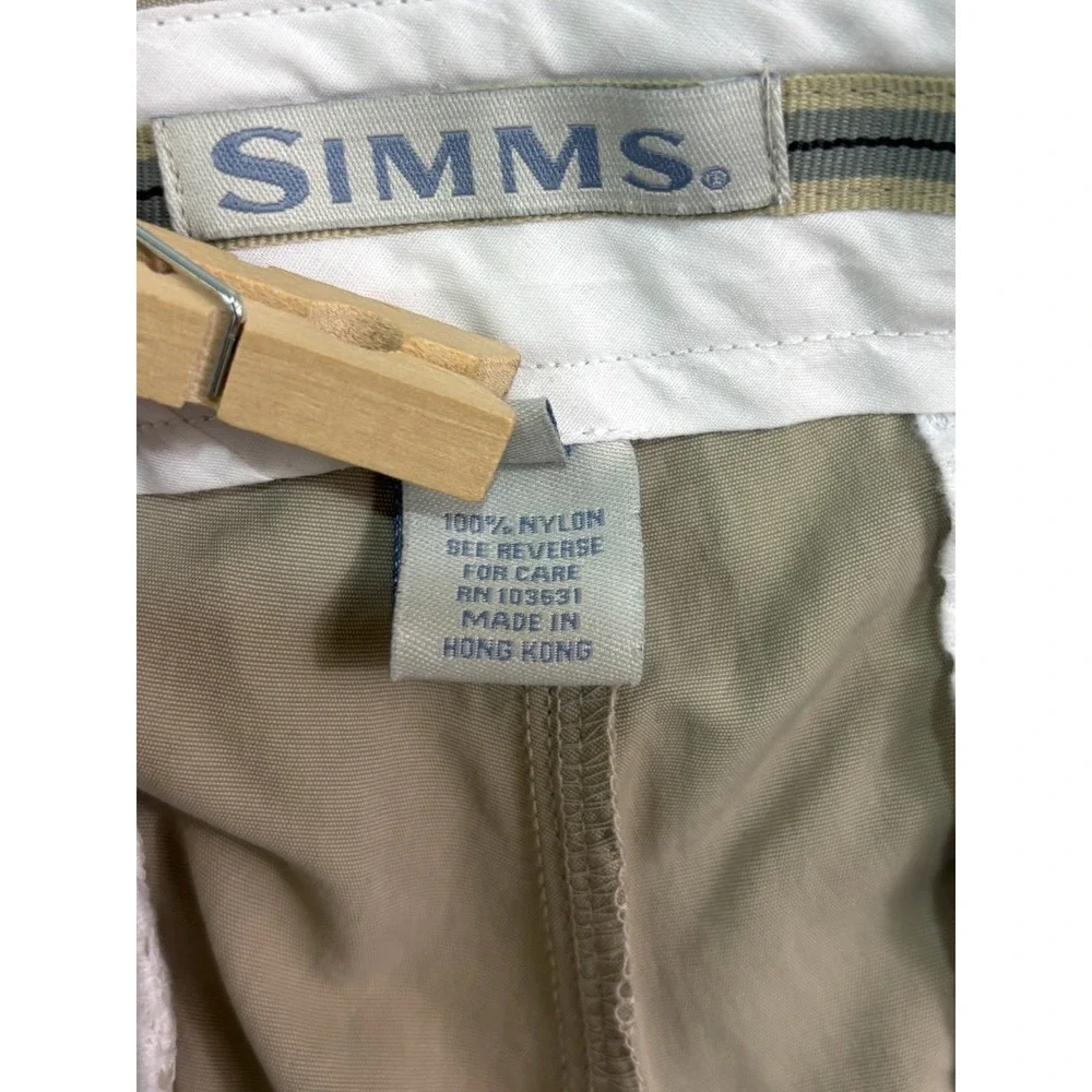 Simms XL‎ 38x34 Beige Nylon Cargo Performance Chino Pants Waffle Lined Fishing